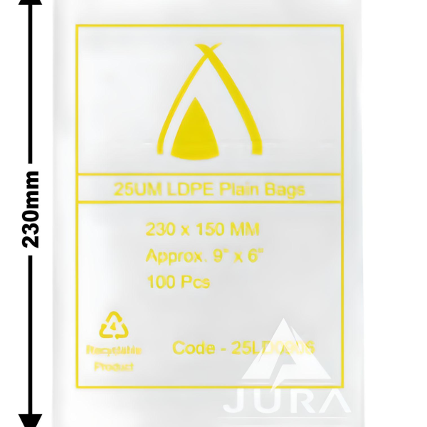 9x6 25um LDPE Poly Bags