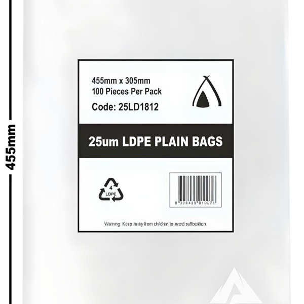 18x12 25um LDPE Poly Bags