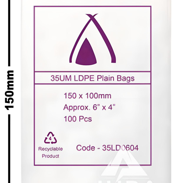 6x4 35um LDPE Poly Bags