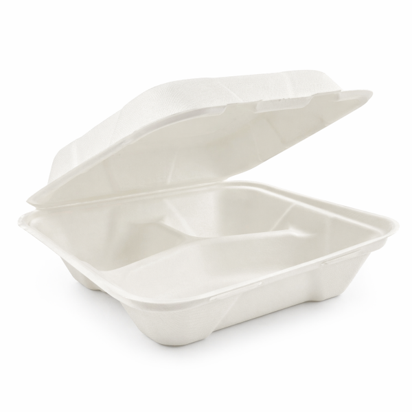 PW8D-3 - 8x8x2.5" 3 Compartment Clamshell