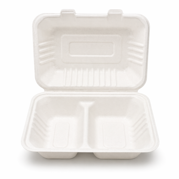 PW96-2 - 9x6x3" 2-Compartment Clamshell