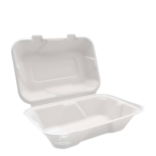 9x6x3 - Bagasse Snack Pack Clamshell
