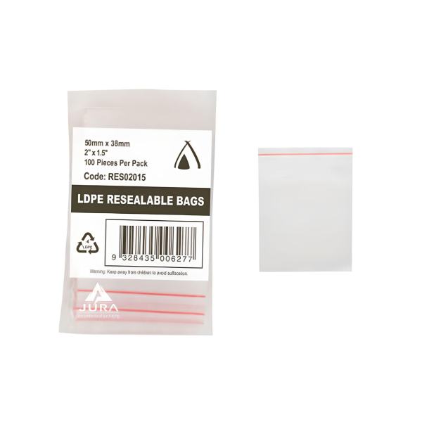 RES02015 - 2" x 1.5" LDPE Resealable Bags