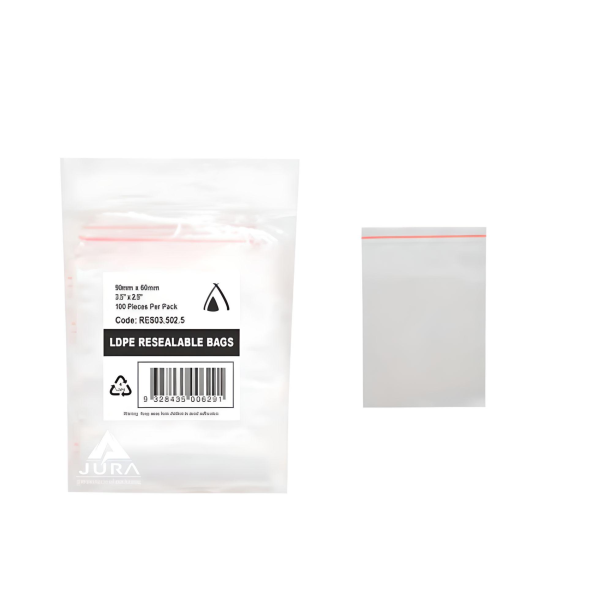 RES03.502.5 - 3.5" x 2.5" LDPE Resealable Bags