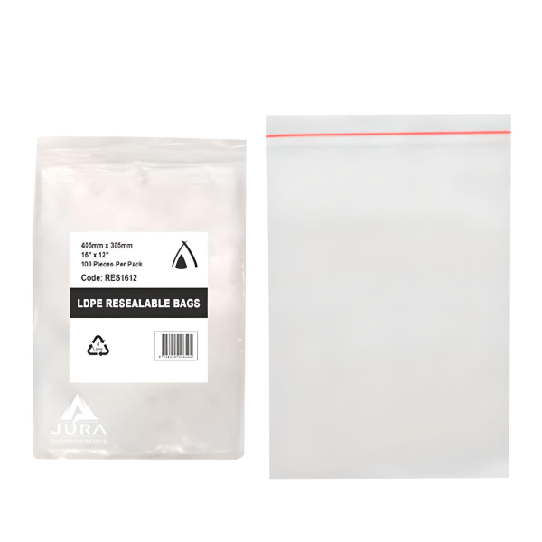 RES1612 - 16" x 12" Resealable LDPE Bags