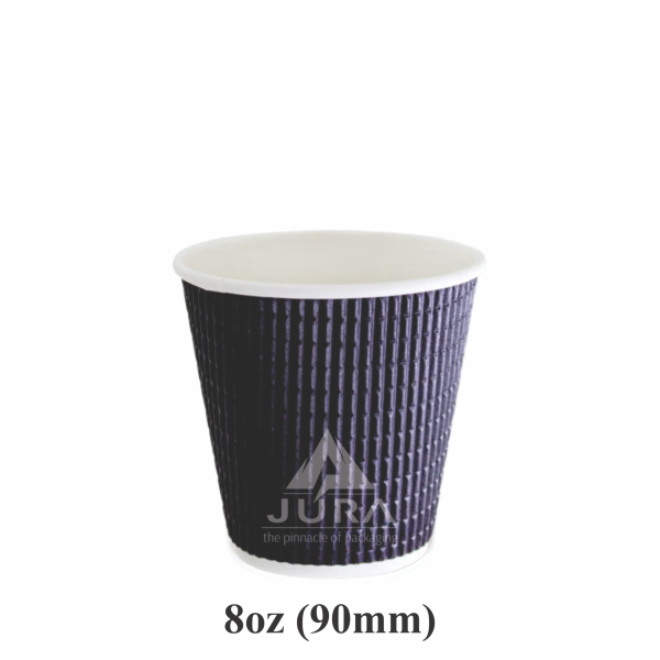 8oz UNI Black Triple Wall Paper Coffee Cups
